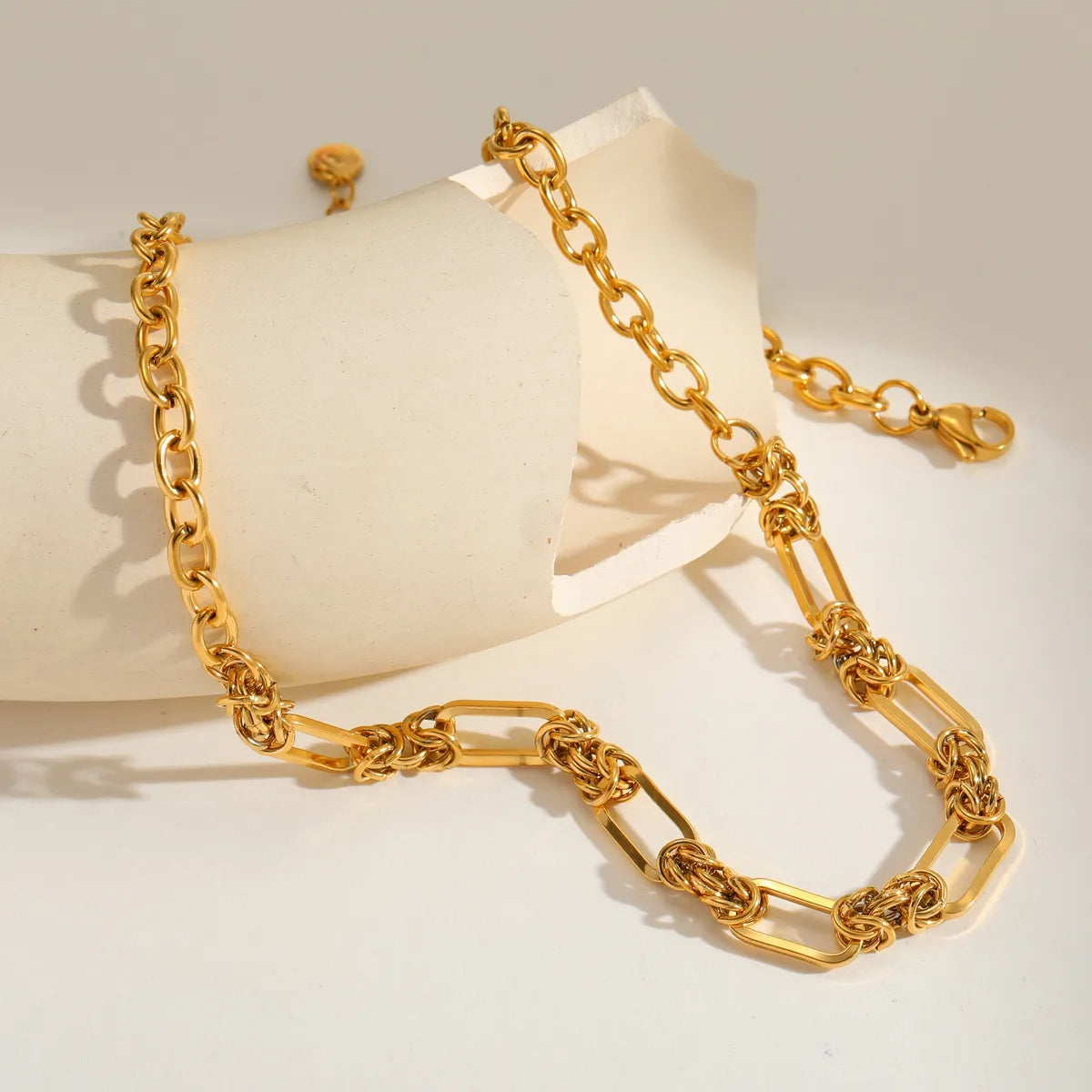 Geometric Irregular 16K Gold Plated 304 Stainless Steel Zirconia Necklace