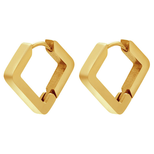 Oblong Triangle Geometric 304 Stainless Steel 18K Gold Plated Earrings