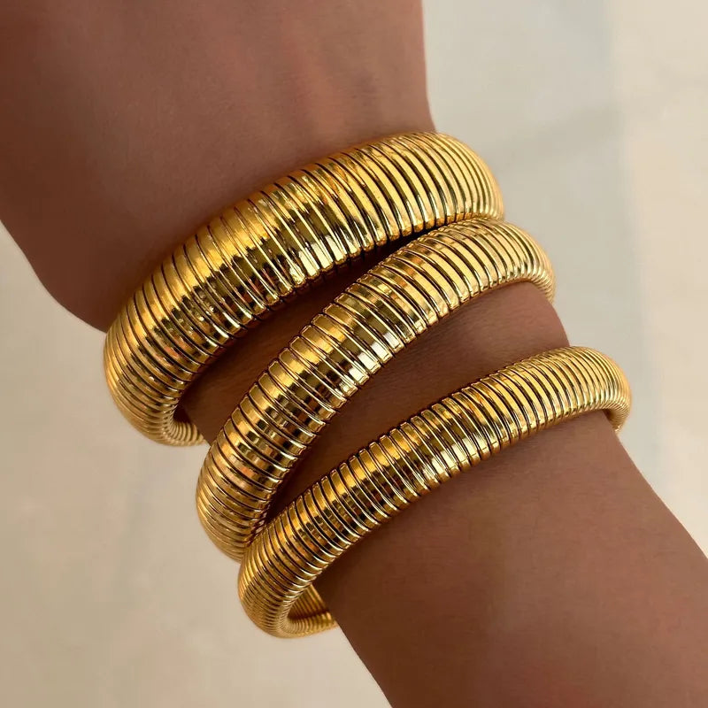 IG Style Basic 304 Stainless Steel 18K Gold Plated Stainless Steel Bracelet