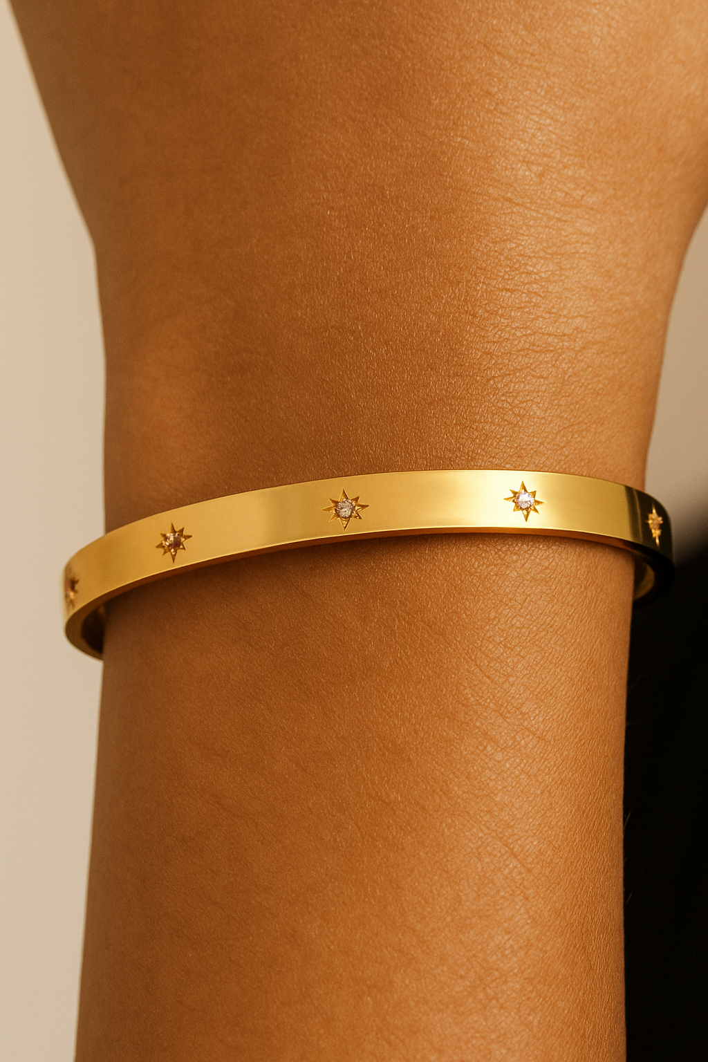 Bright Star 16K Gold Plated Gold Plating Geometric 304 Stainless Steeled Bangle