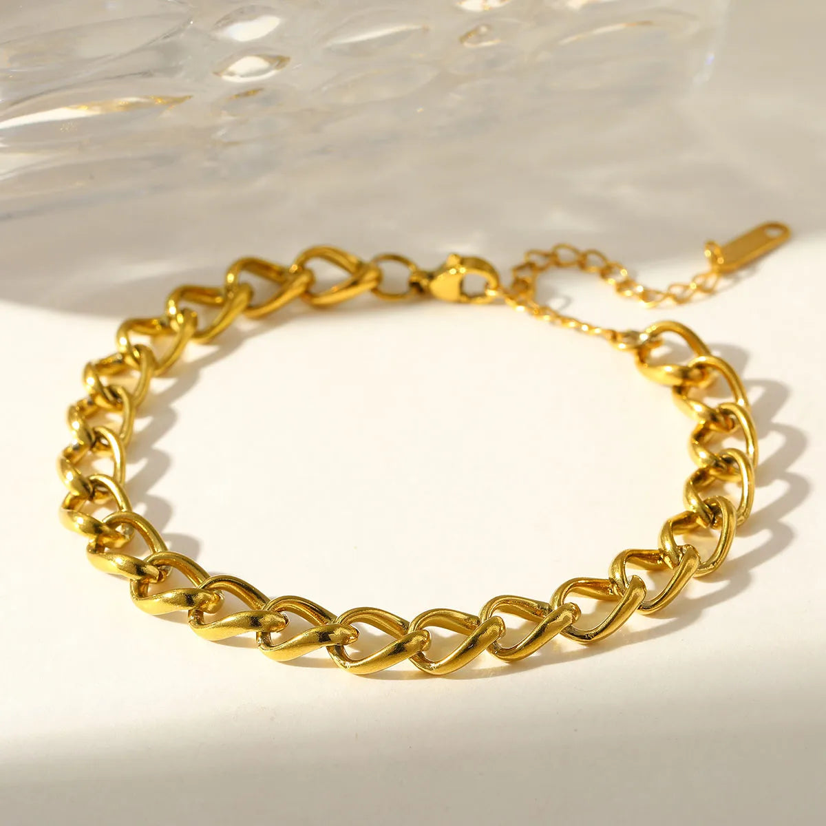 Romantic Luxurious 18K Gold Plated Stainless Steel Chain Bracelet