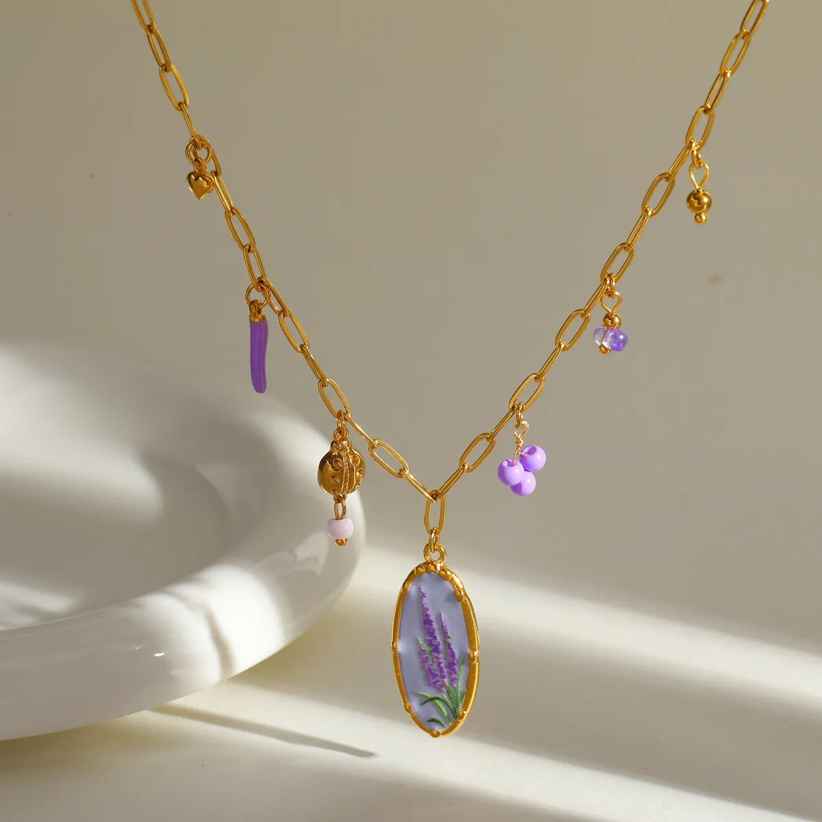 Sweet Flowers 18K Gold Plated Stainless Steel Necklace