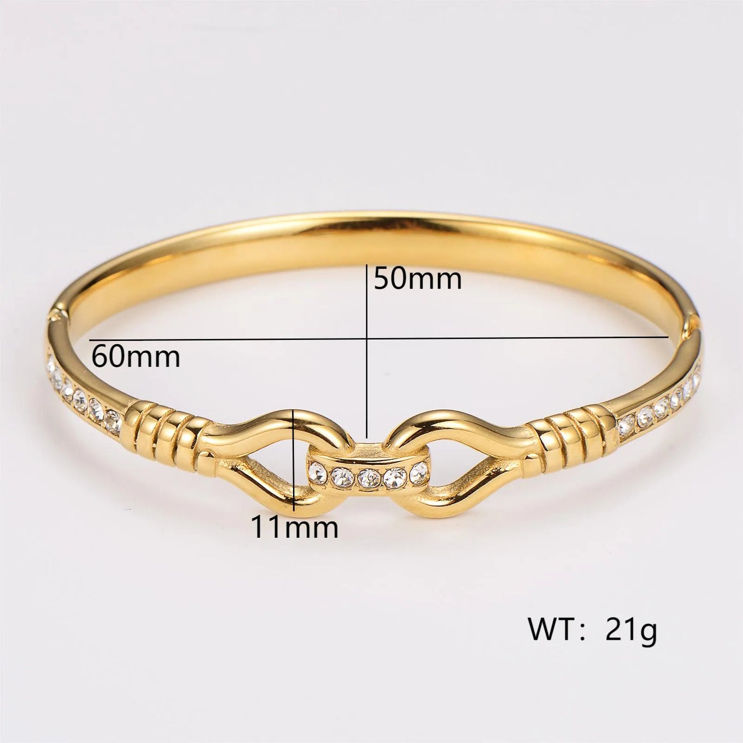 Connected 18K Gold Plated 304 Stainless Steel Bangle