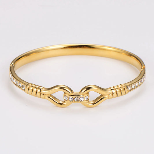 Connected 18K Gold Plated 304 Stainless Steel Bangle
