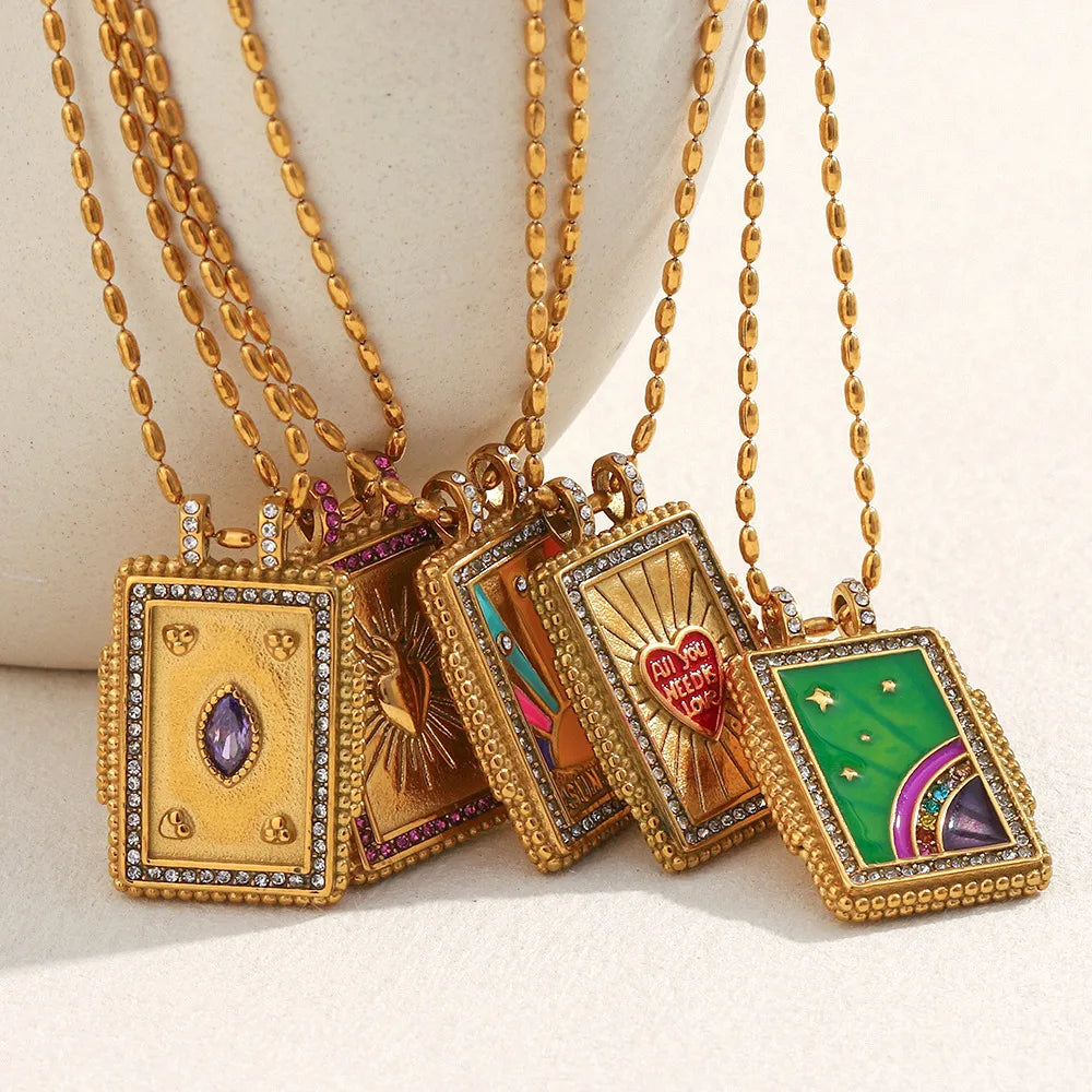 Retro Personality High-End Stainless Steel 18K Gold Plated Necklace