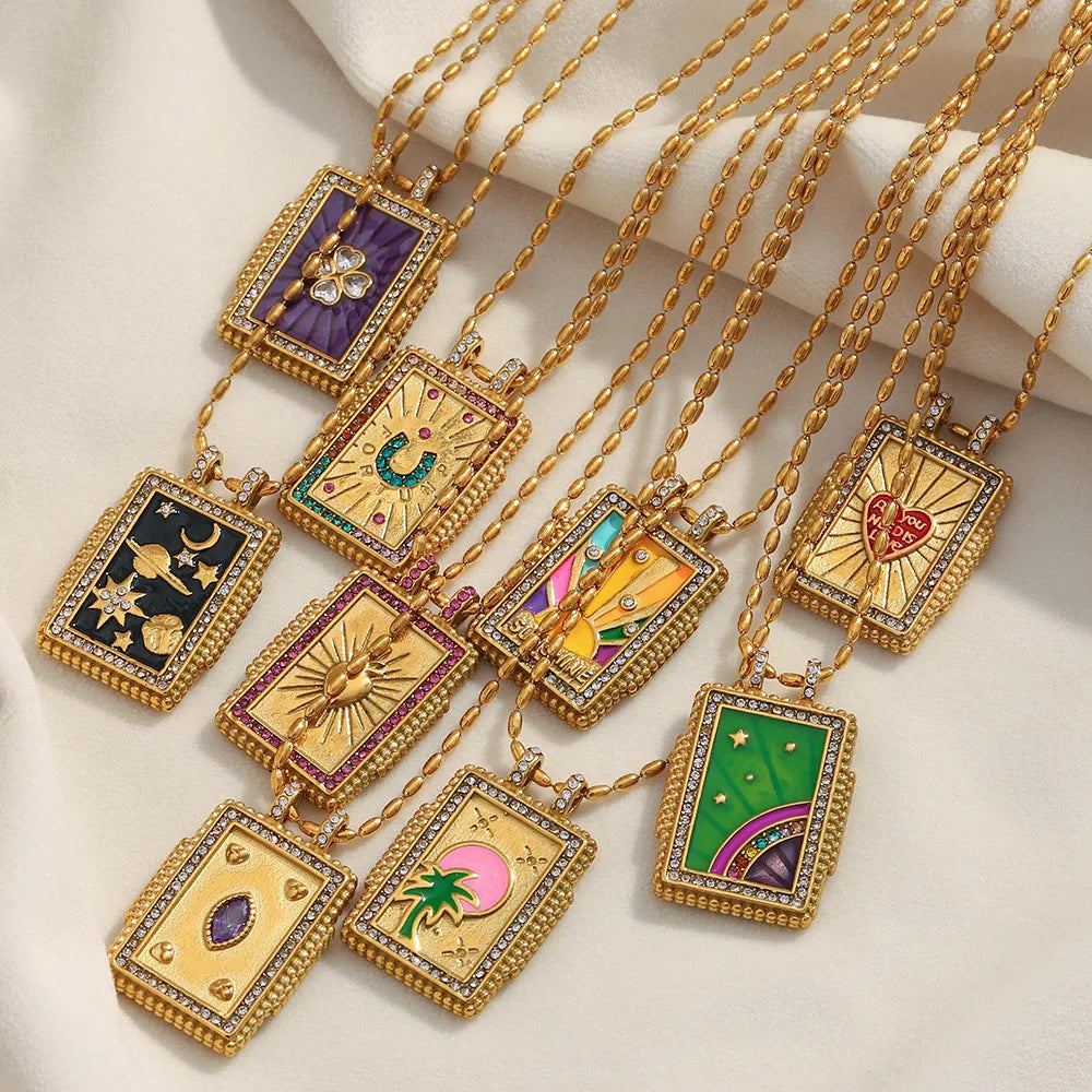 Retro Personality High-End Stainless Steel 18K Gold Plated Necklace