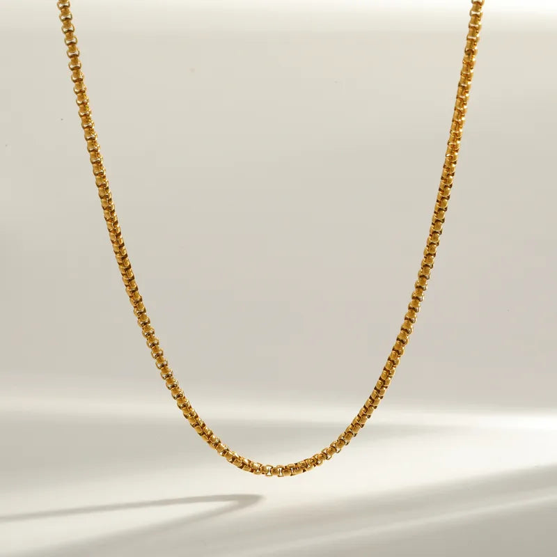 Pleated 18K Gold Plated 304 Stainless Steel Necklace