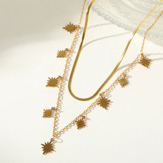 Cute Lady Sexy Star 18K Gold Plated 304 Stainless Steel Necklace