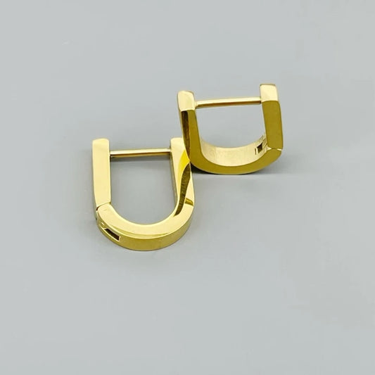 U Shaped 18K Gold Plated Stainless Steel Earring