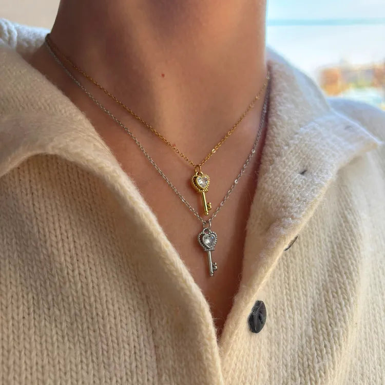 Heart Shape 18K Gold Plated 304 Stainless Steel Necklace