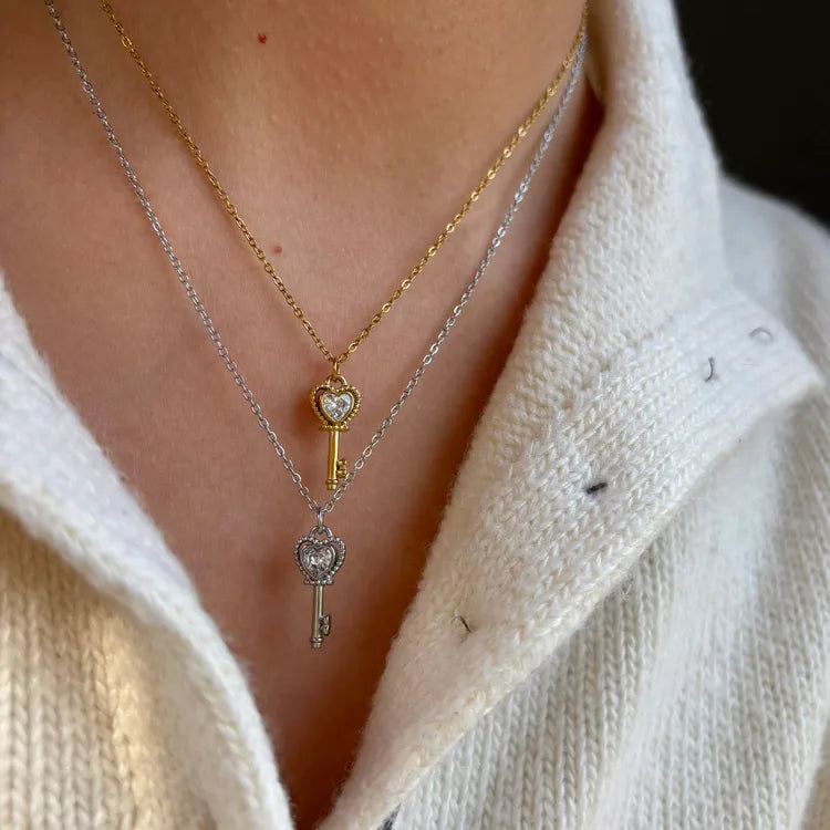 Heart Shape 18K Gold Plated 304 Stainless Steel Necklace