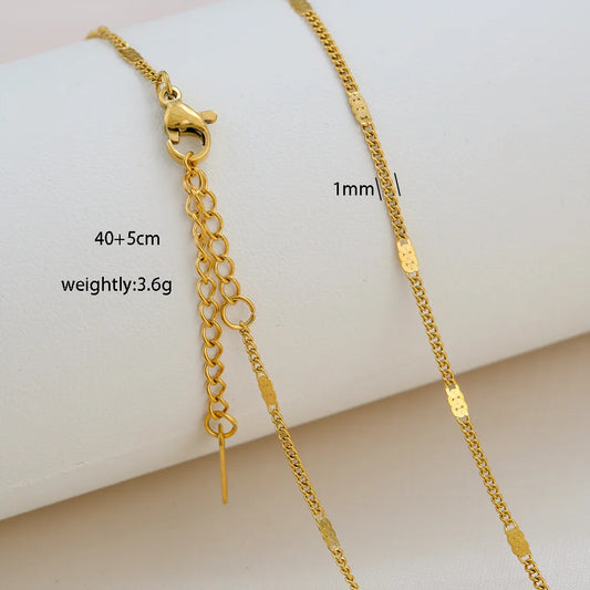 Pleated Pressed 304 Stainless Steel 18K Gold Plated Necklace