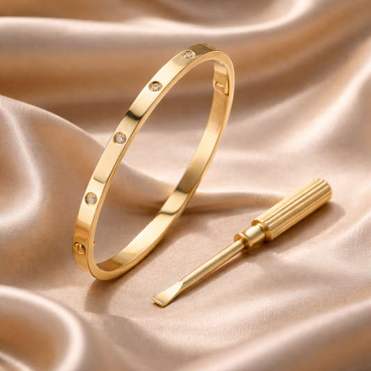 Cartier Style 18K Gold Plated 304 Stainless Steel Bracelet