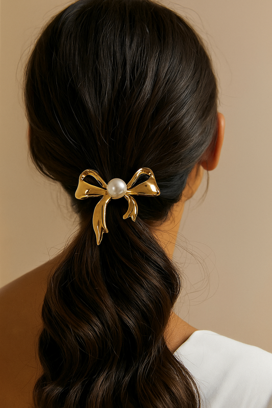 Pearly Bow Knot Hair Tie