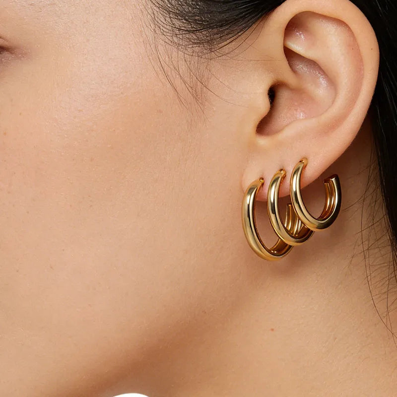 Hoop La 18K Gold Plated 304 Stainless Steel Earring