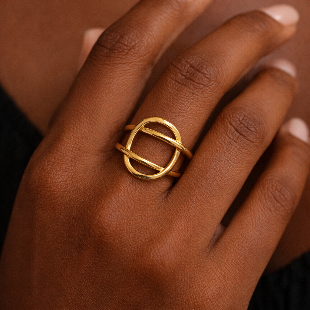 Circle Of Life 18K Gold Plated 304 Stainless Steel Ring