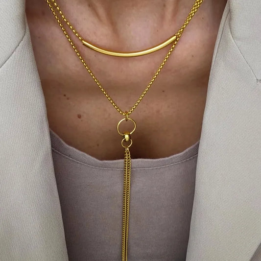 Chain Stop 18K Gold Plated 304 Stainless Steel Necklace