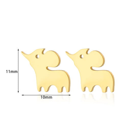Elephant 18K Gold Plated 304 Stainless Steel Earring Stud