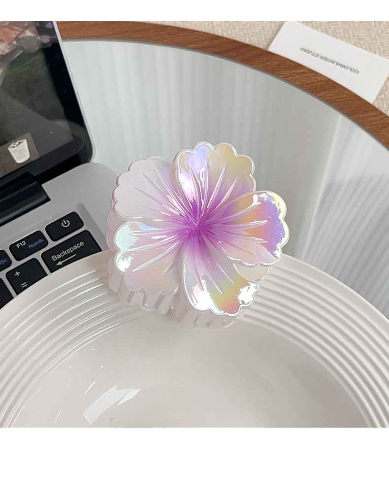 Purple Iridescent White Hair Claw