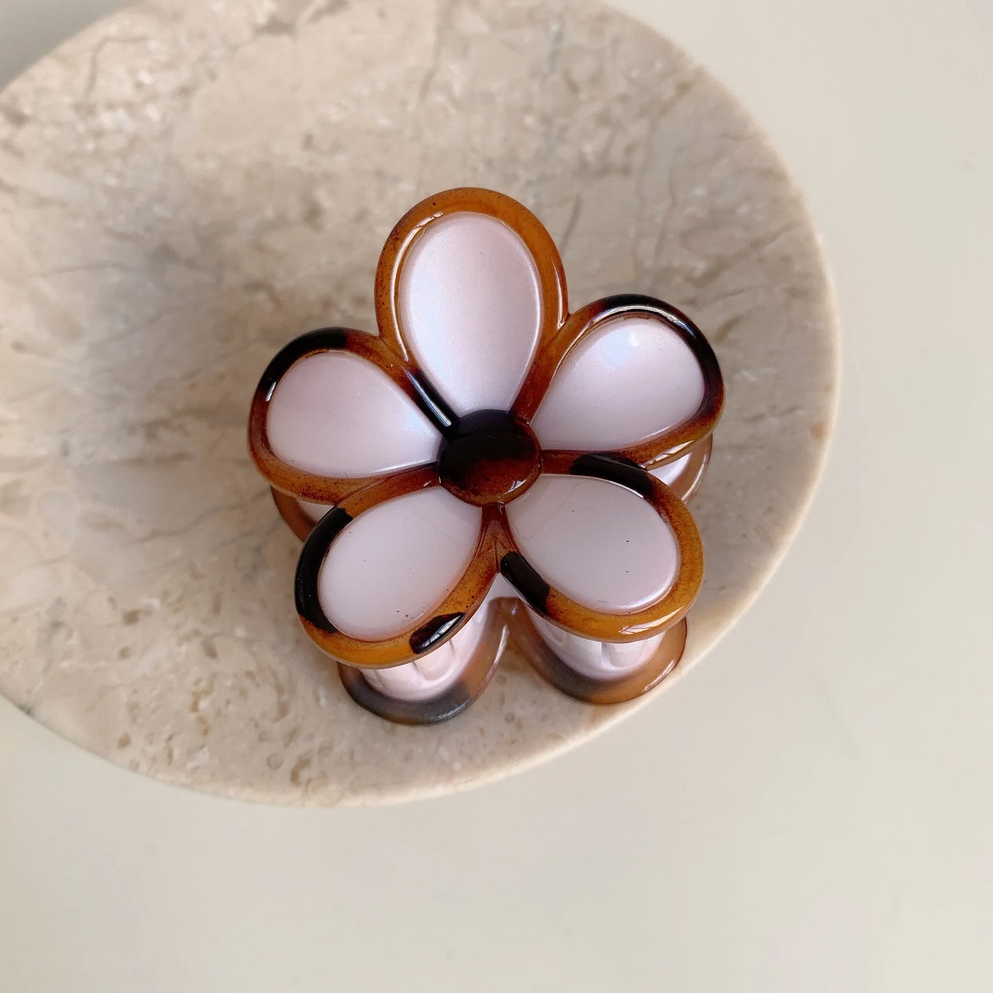 Floral Neutral Browns Hair Claw