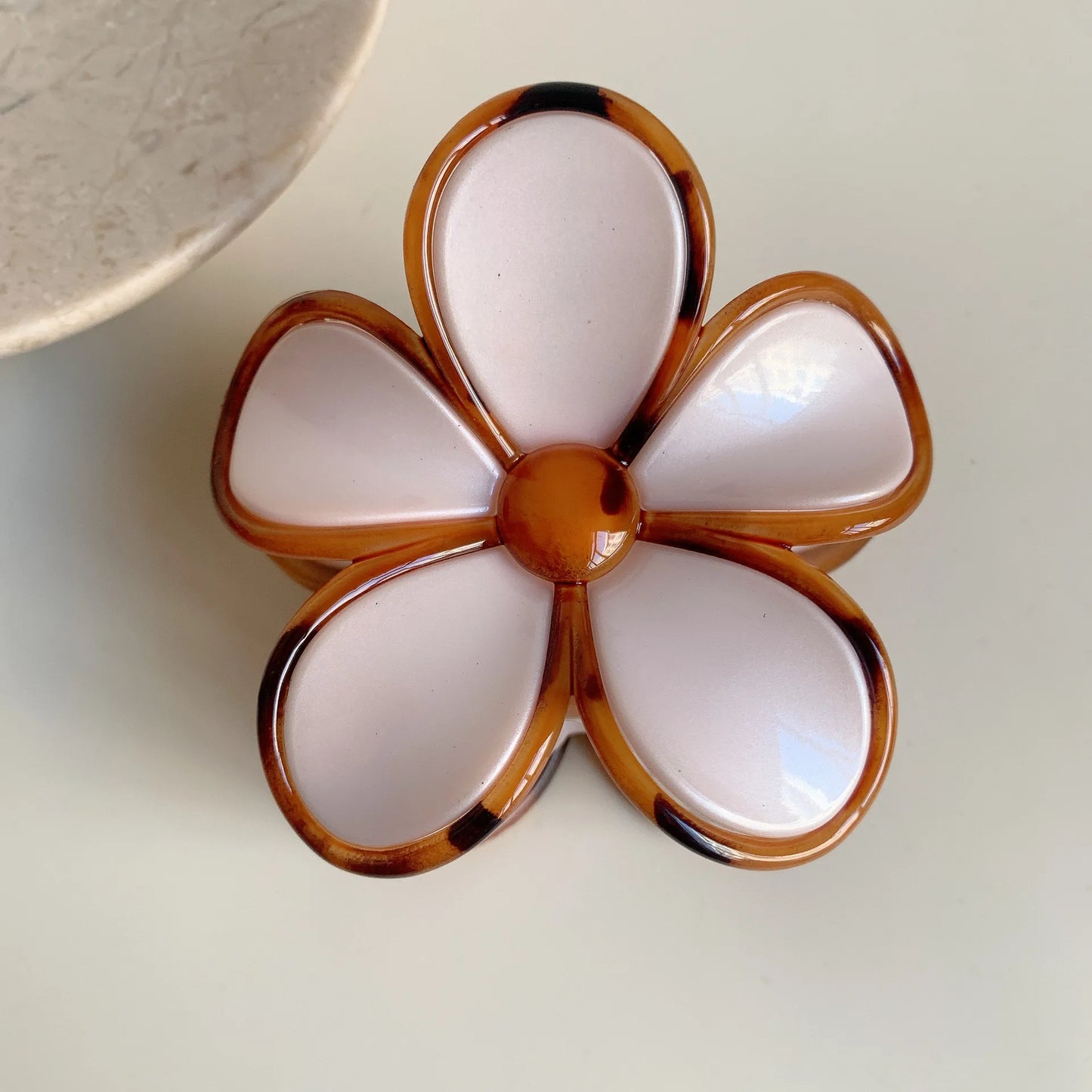 Floral Neutral Browns Hair Claw