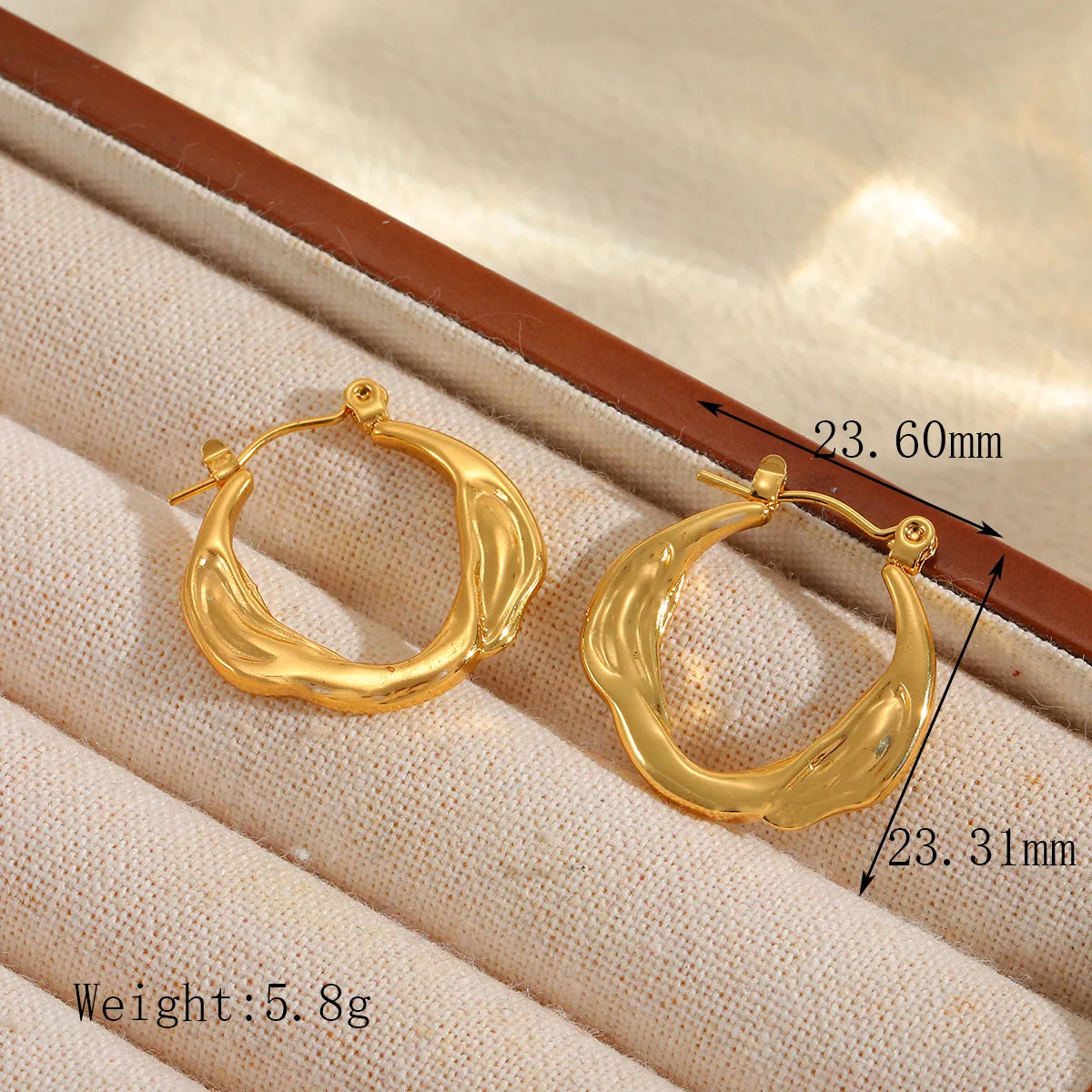 Irregular Geometric Plating 304 Stainless Steel 18K Gold Plated Earring