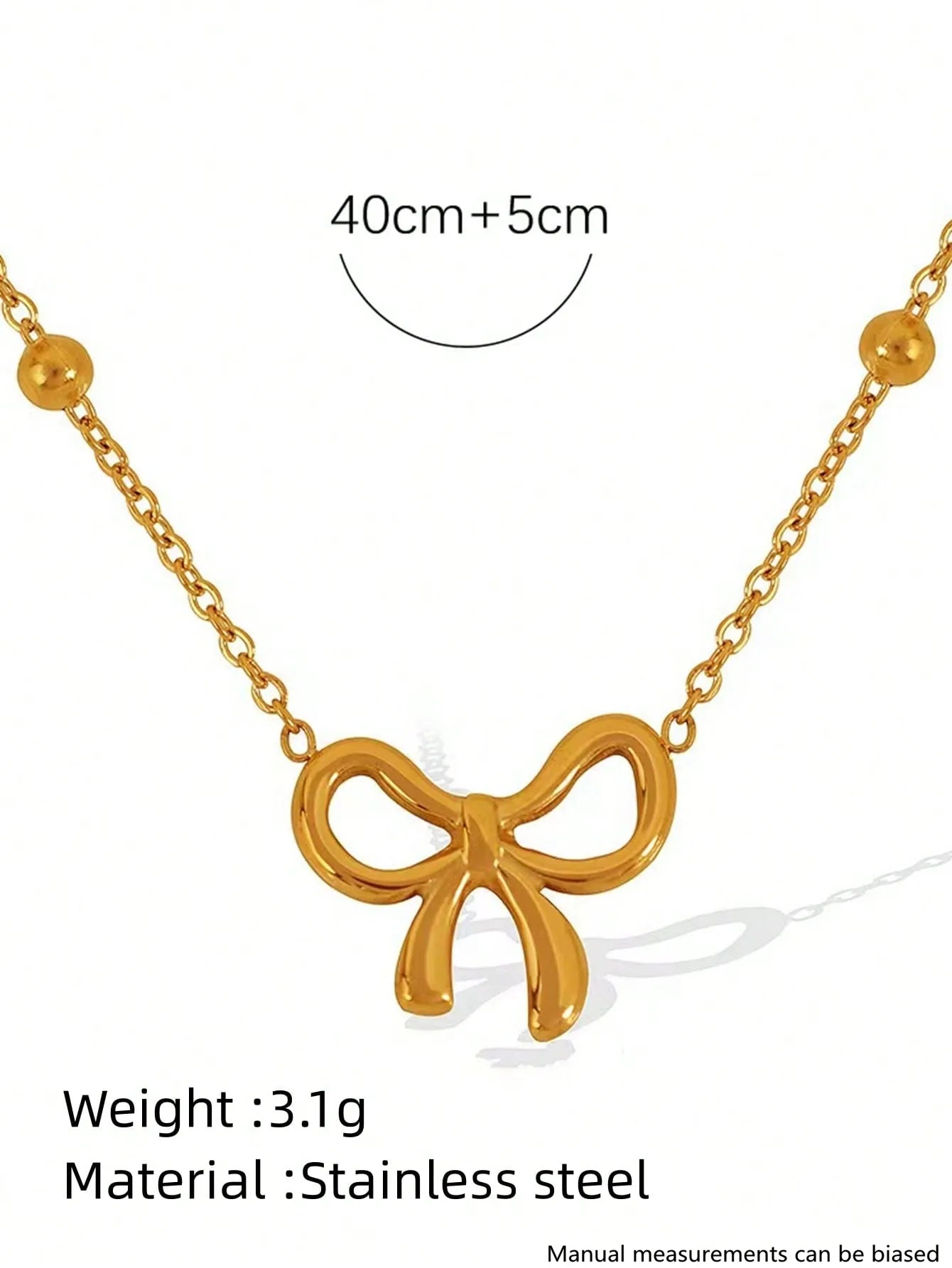 Sweet Bow Classic Style Streetwear Bow Knot 304 Stainless Steel 18K Gold Plated Jewelry Set