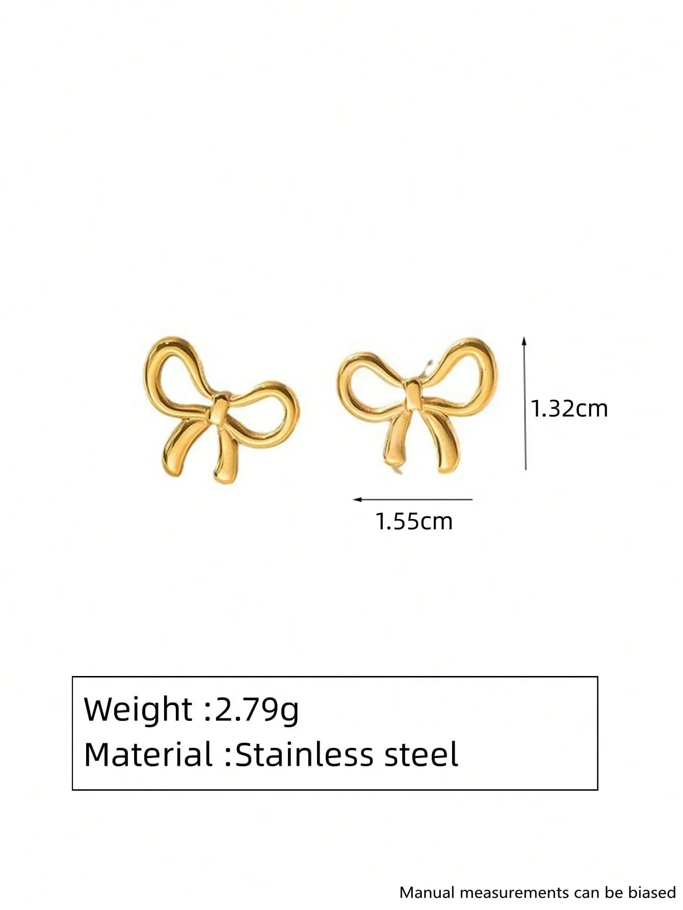 Sweet Bow Classic Style Streetwear Bow Knot 304 Stainless Steel 18K Gold Plated Jewelry Set