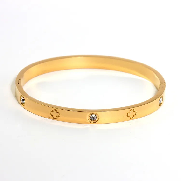 18K Four Leaf Clover Star Heart Shape 304 Stainless Steel Elegant Bracelet