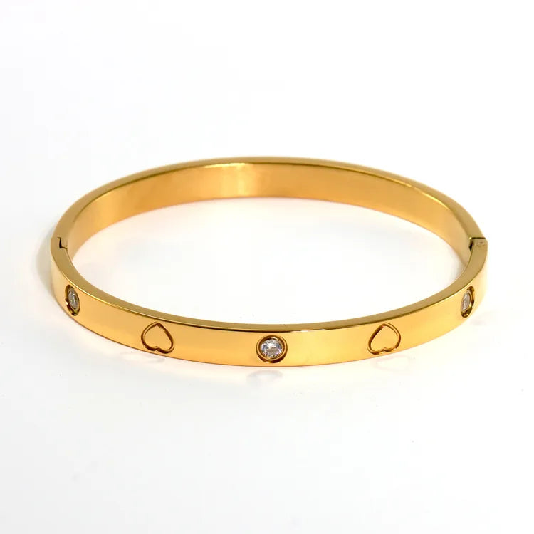 18K Four Leaf Clover Star Heart Shape 304 Stainless Steel Elegant Bracelet