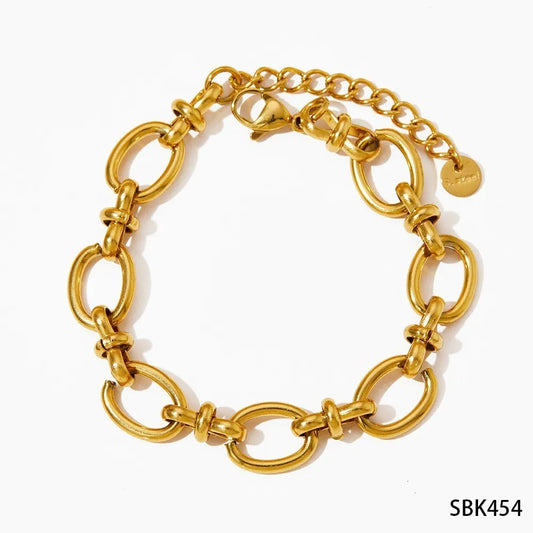 Commute Geometric 304 Stainless Steel 16K Gold Plated Bracelet