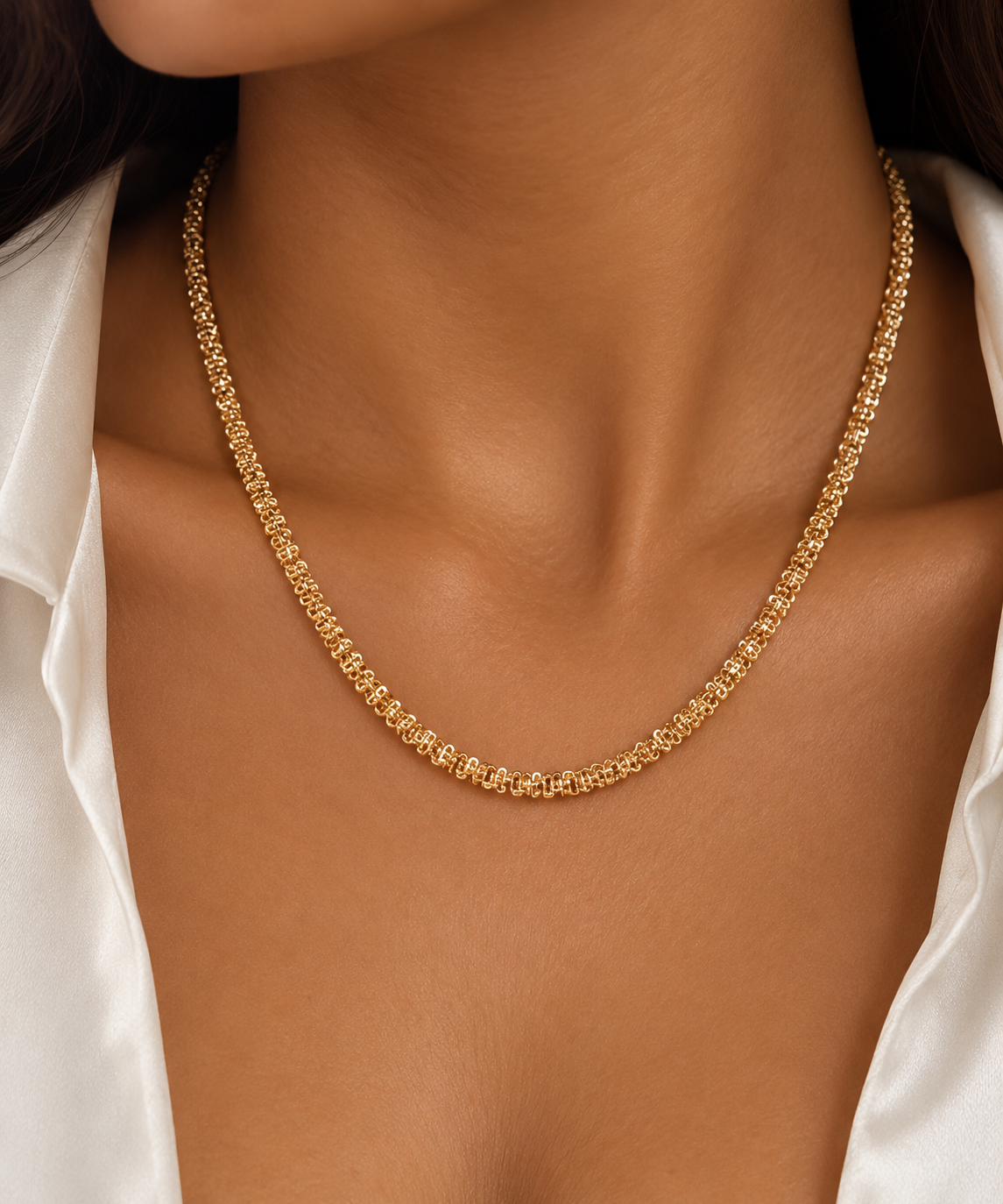 Cauliflower Shine 18K Gold Plated 304 Stainless Steel Necklace