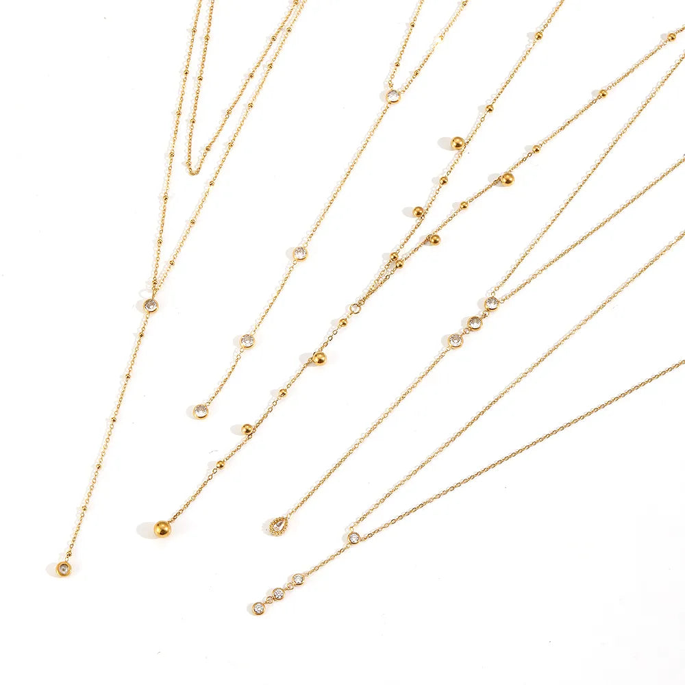 IG Style Classic Style Geometric 304 Stainless Steel 18K Gold Plated Plating O-shaped Chain Necklace