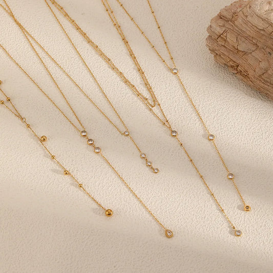 IG Style Classic Style Geometric 304 Stainless Steel 18K Gold Plated Plating O-shaped Chain Necklace