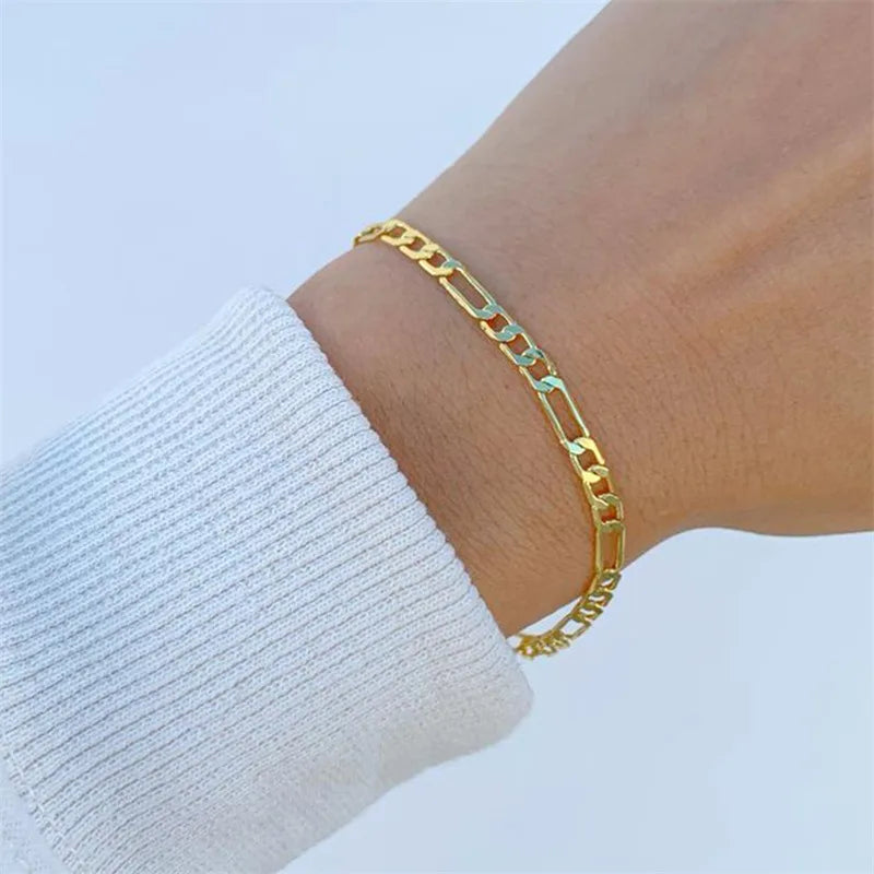 U Shape Stainless Steel 14K Gold Plated Bracelet