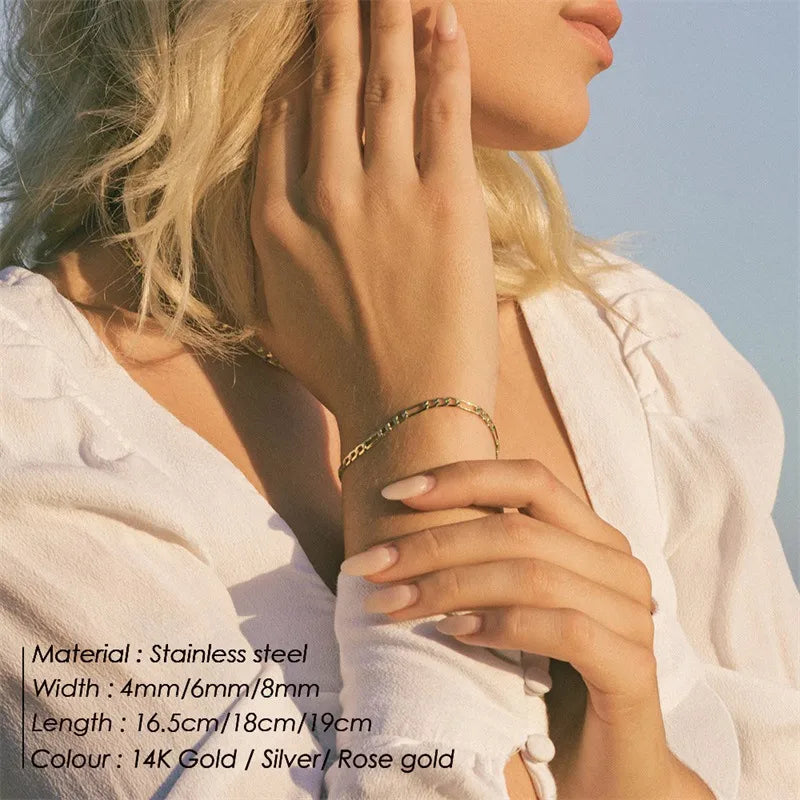 U Shape Stainless Steel 14K Gold Plated Bracelet