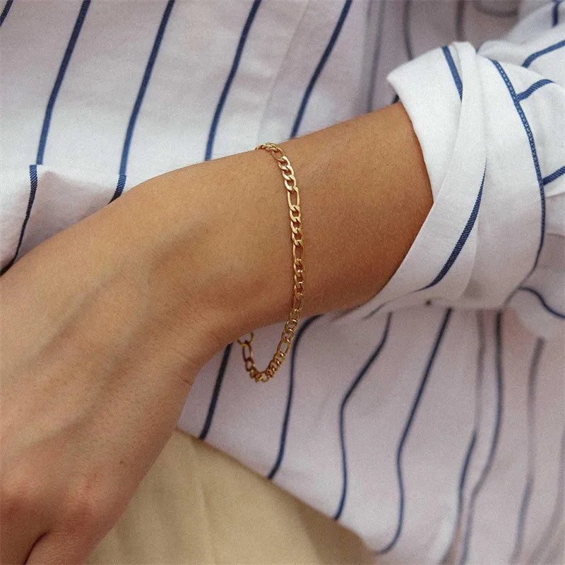 U Shape Stainless Steel 14K Gold Plated Bracelet