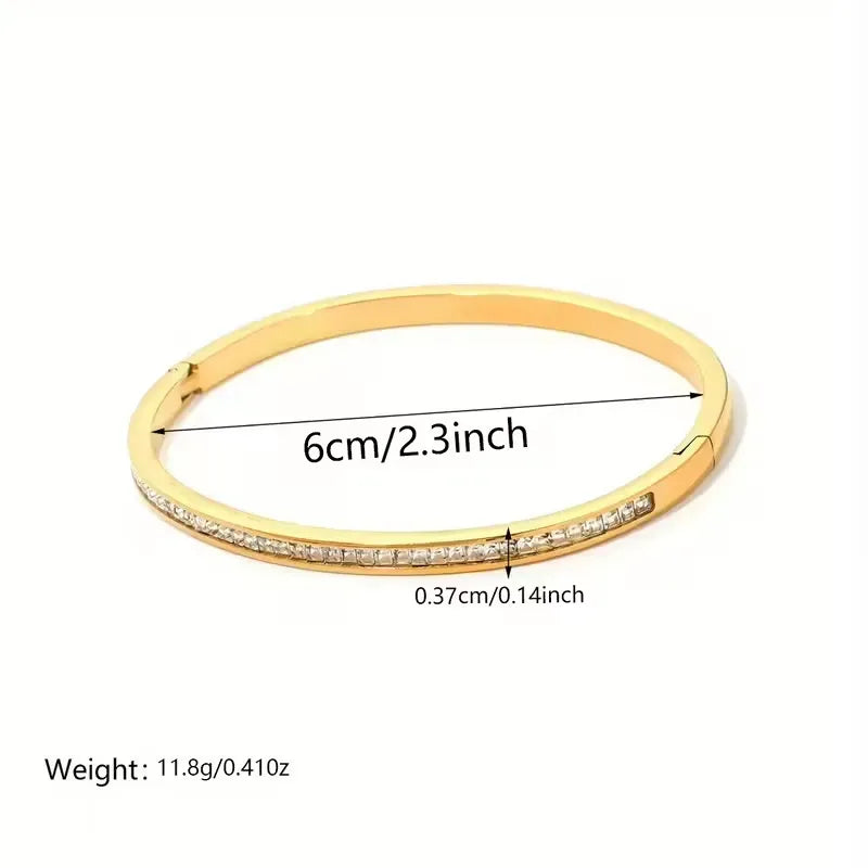 Shine Up Zirconia 18K Gold Plated 304 Stainless Steel Bracelet