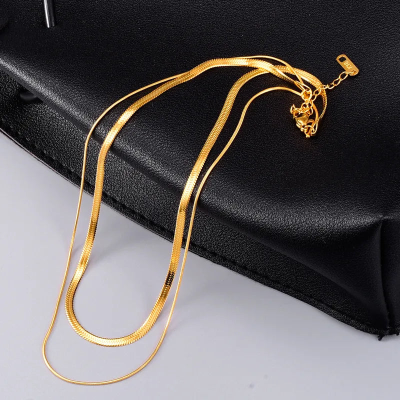 Thin Layer 18K Gold Plated 304 Stainless Steel Necklace