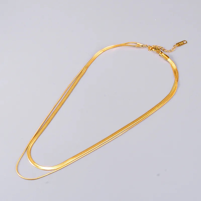 Thin Layer 18K Gold Plated 304 Stainless Steel Necklace