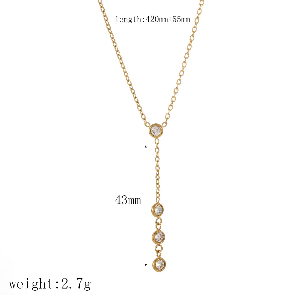 IG Style Classic Style Geometric 304 Stainless Steel 18K Gold Plated Plating O-shaped Chain Necklace
