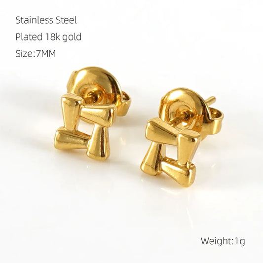 Crossed Paths Square 18K Gold Plated and Stainless Steel Earring