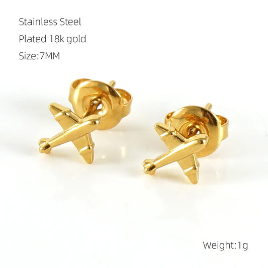 Fly Away 18K Gold Plated Stainless Steel Earring