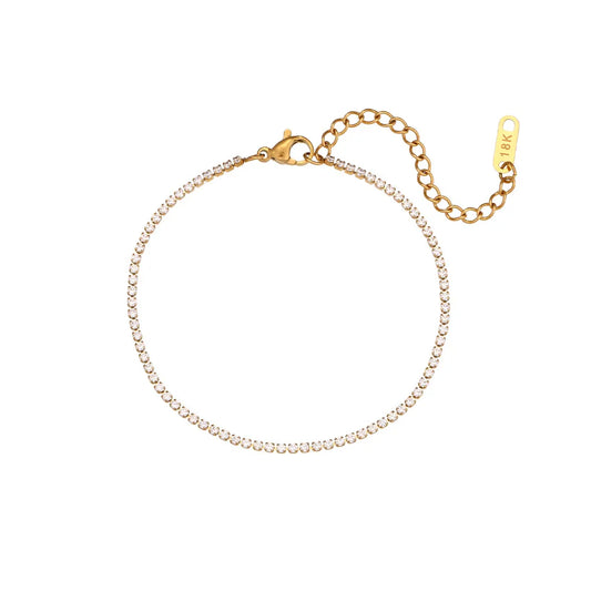 Tennis Plated 18K Gold 304 Stainless Steel Bracelet