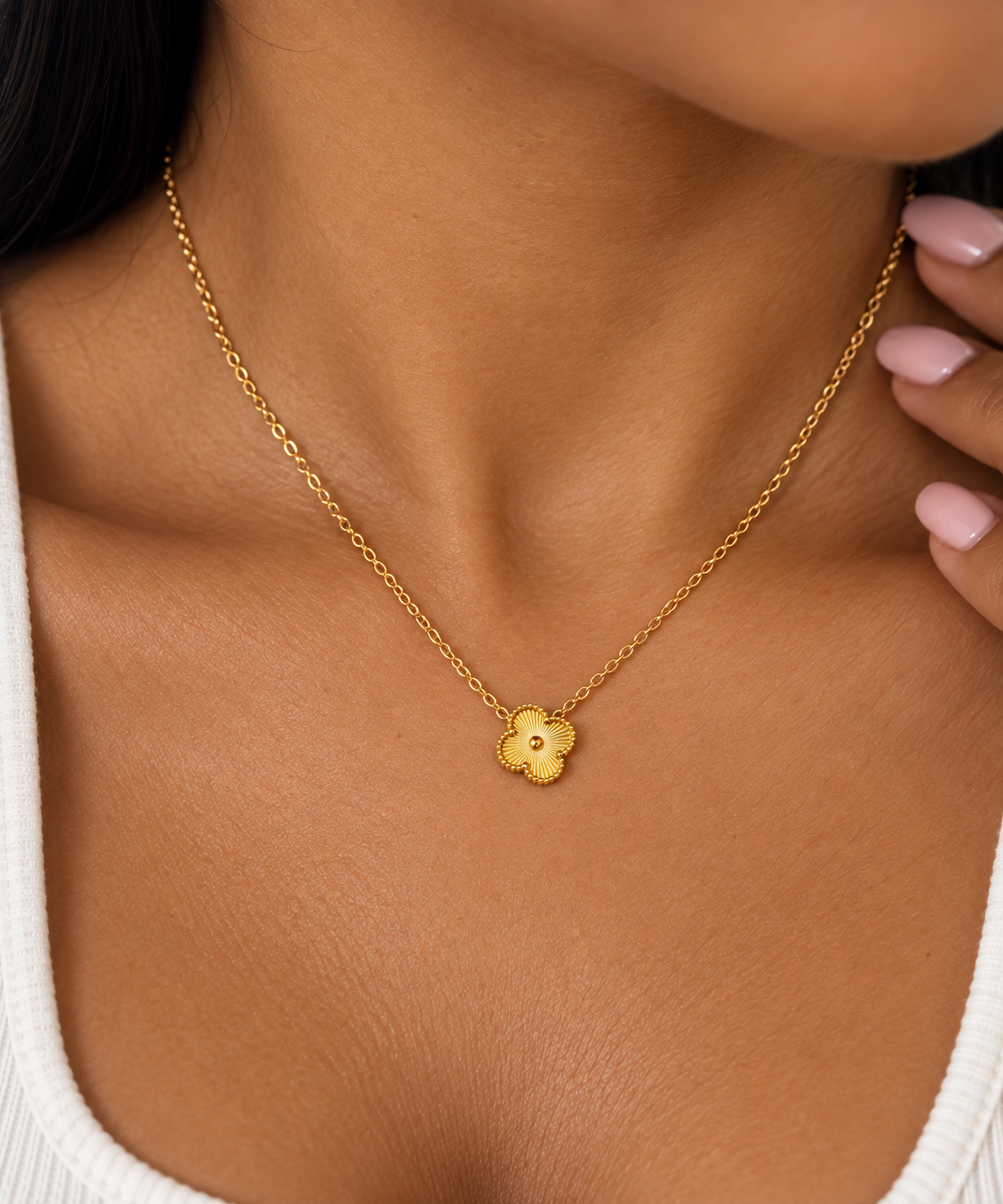 Gold Clover 18K Gold Plated 304 Stainless Steel Necklace