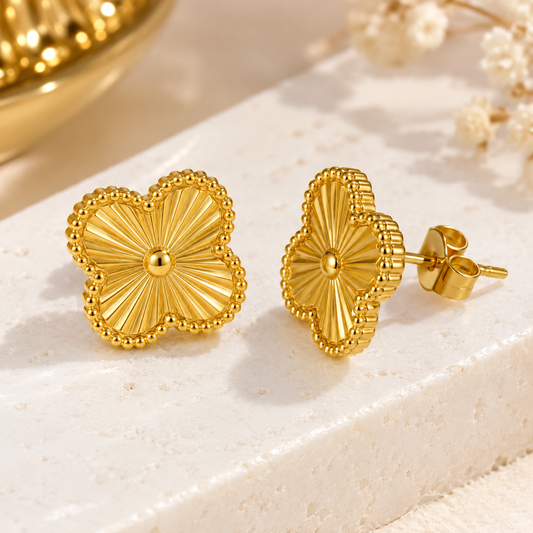 Clover 18K Gold Plated 304 Stainless Steel Earring