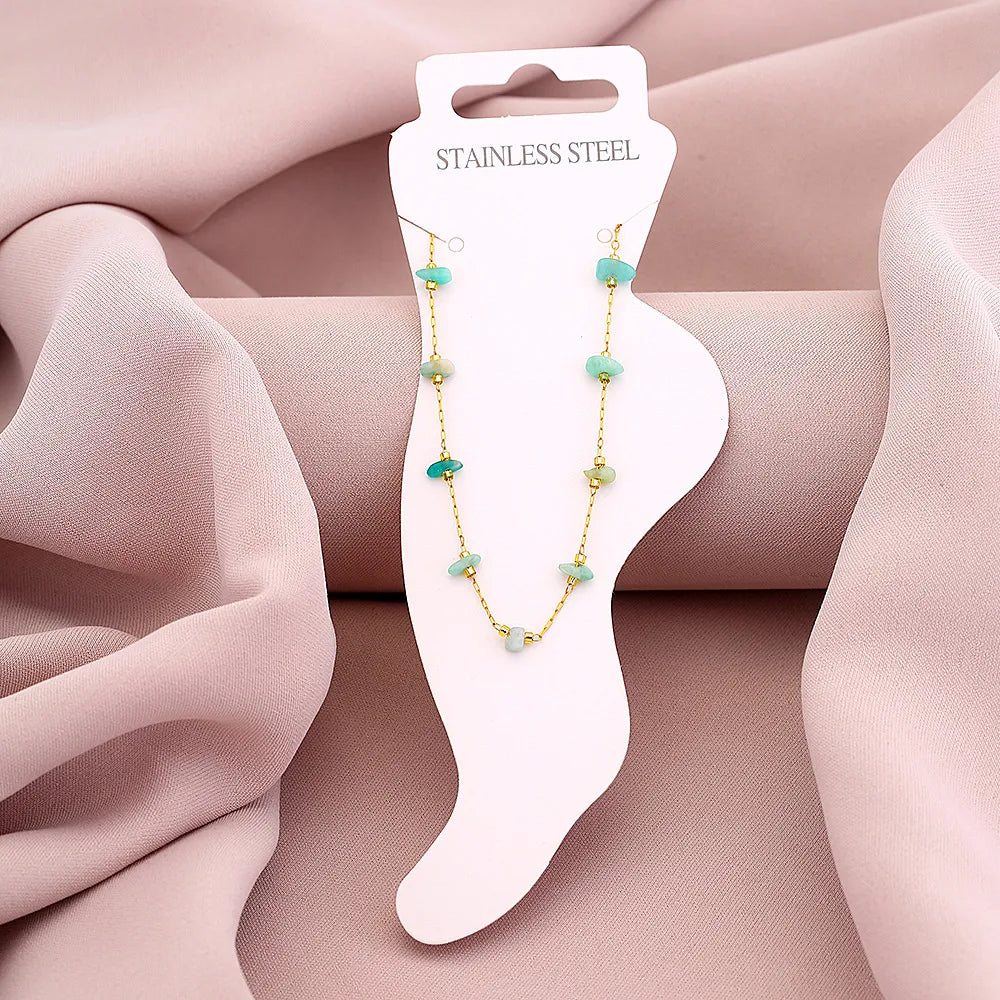 Modern Style Geometric 304 Stainless Steel 18K Gold Plated Plating Anklet