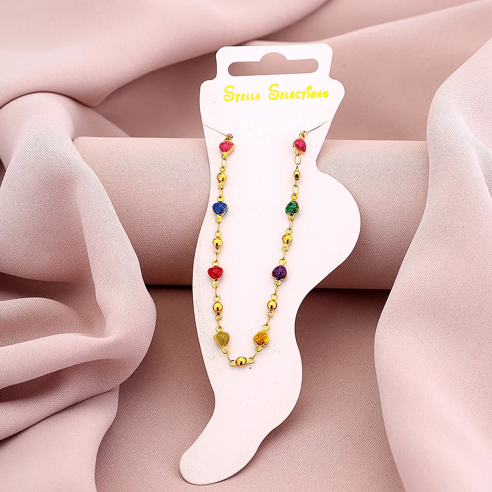 Modern Style Geometric 304 Stainless Steel 18K Gold Plated Plating Anklet