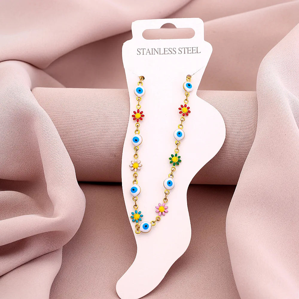 Modern Style Geometric 304 Stainless Steel 18K Gold Plated Plating Anklet