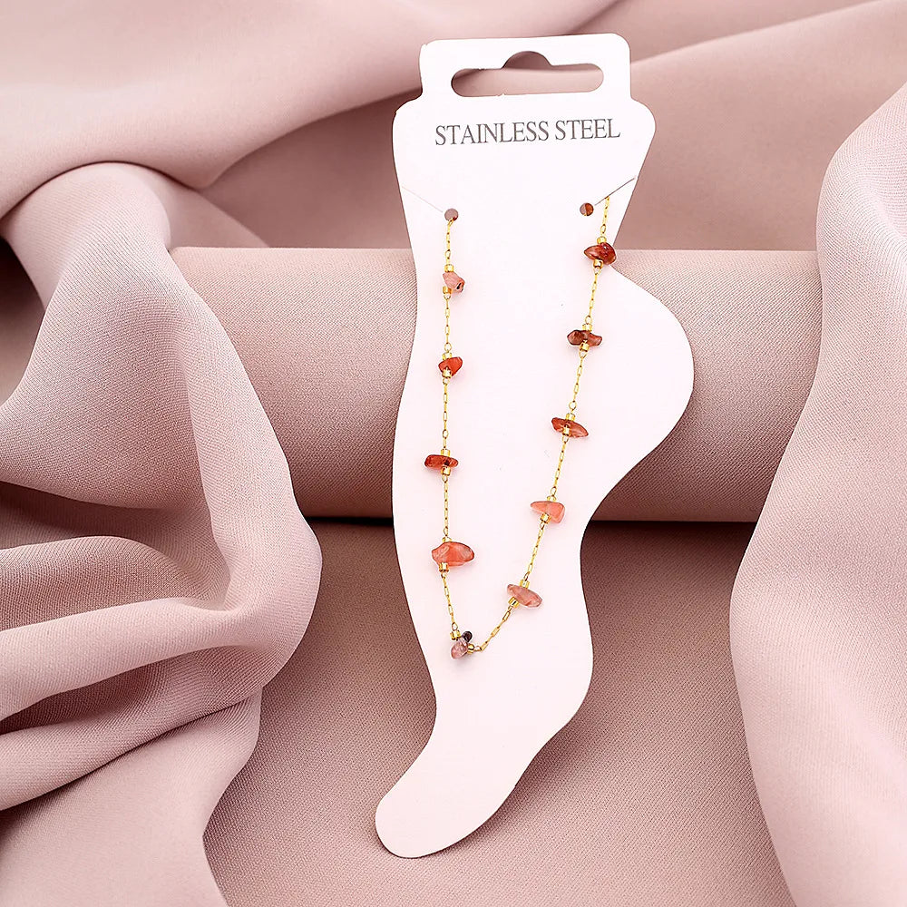 Modern Style Geometric 304 Stainless Steel 18K Gold Plated Plating Anklet